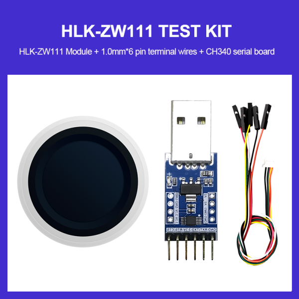 Hi-Link fingerprint recognition module ZW111 test kit/ development board low-power scan finger detection integrated fingerprint sensor intelligent lock